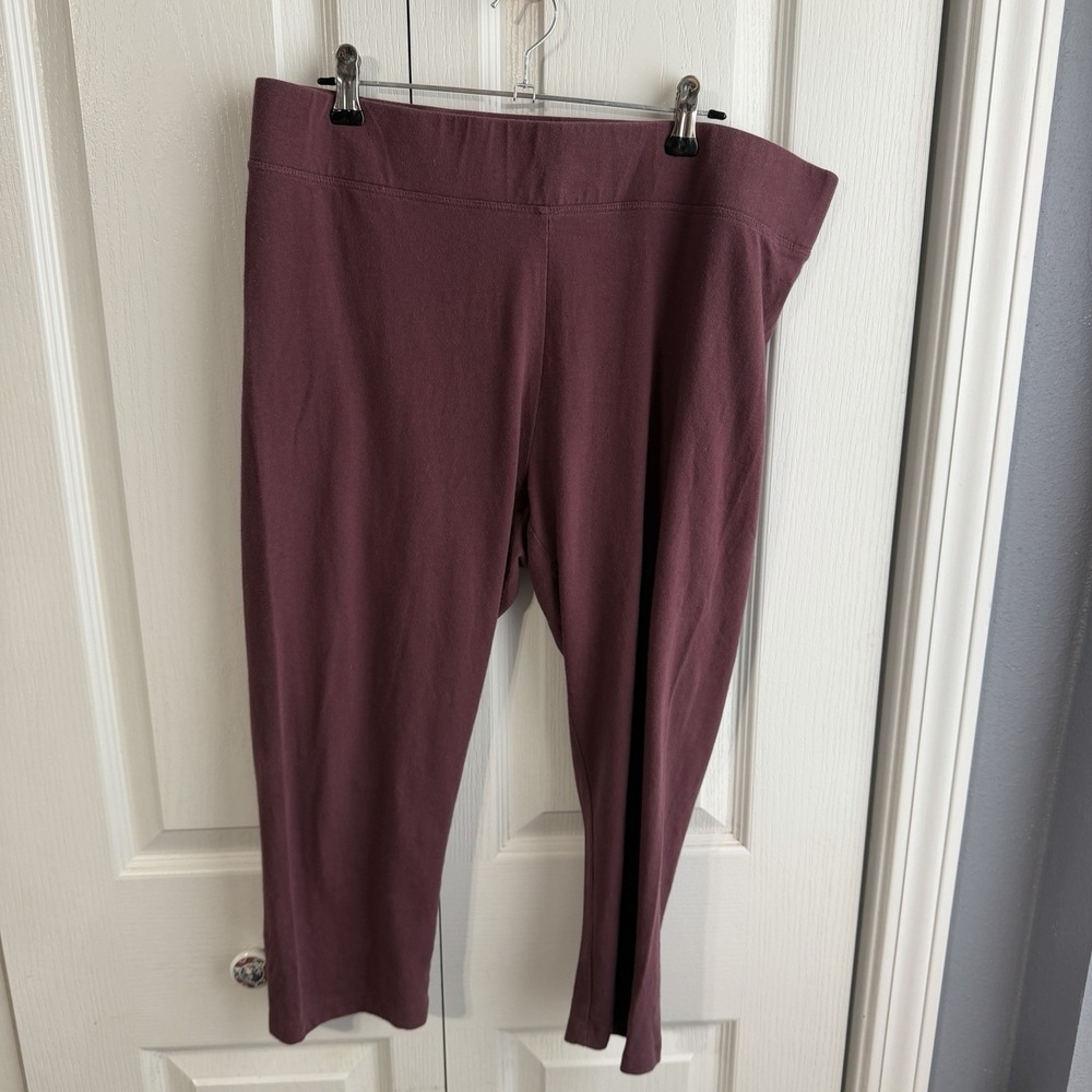 Sonoma Burgundy Cropped Leggings Women's Size Large Travel Office Comfy